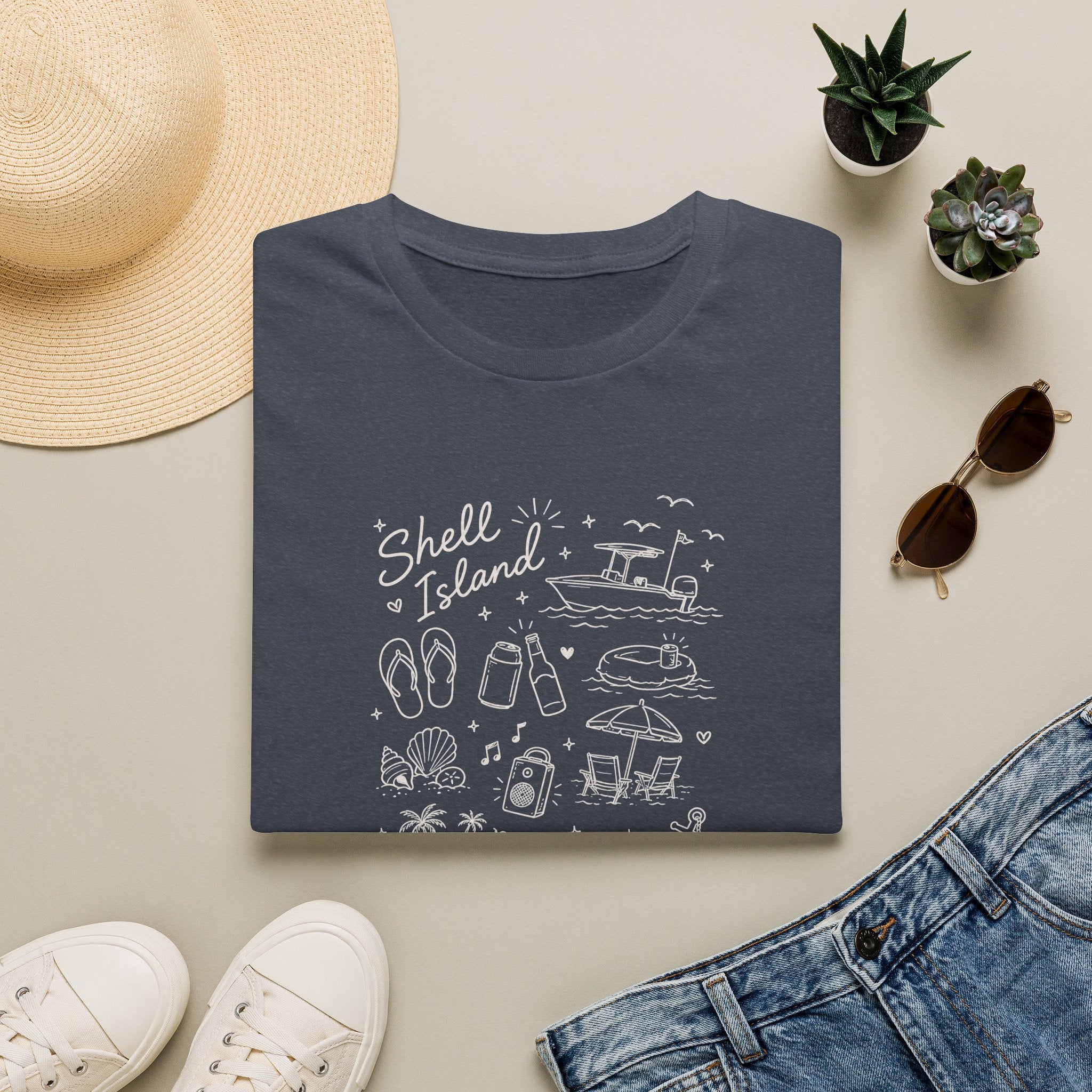 Shell Island Panama City, FL Doodle T-Shirt