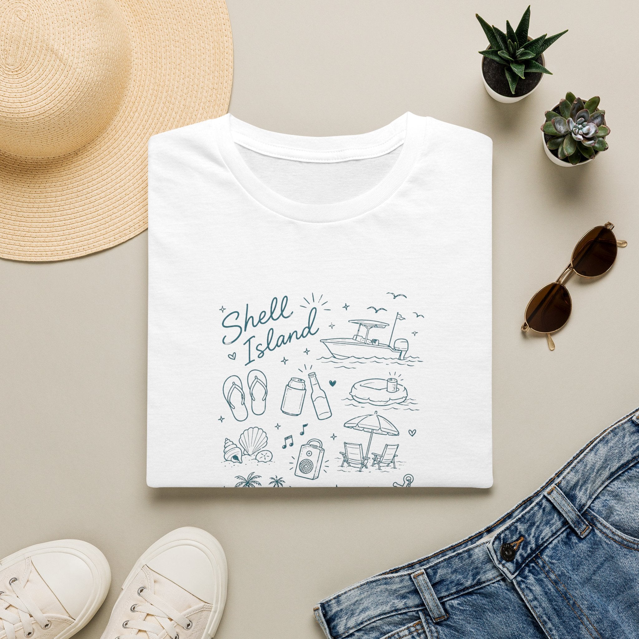 Shell Island Panama City, FL Doodle T-Shirt